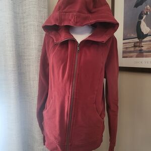 Lululemon Women's Red Full-Zip Scuba Hoodie